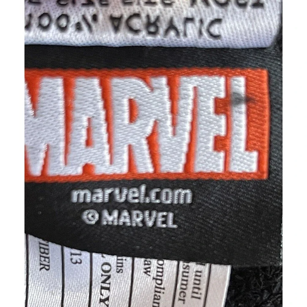 Marvel Deadpool Hat Toboggan Black Patches Acrylic RN#115665 Cap Ages 14 & Up